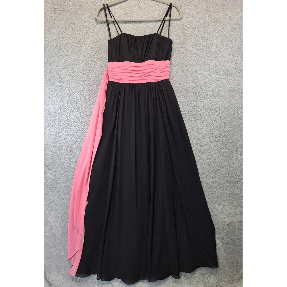 Bari Jay Black‎ Pink Gown Dress Womens Size 6 Prom Formal Elegant Party Feminine